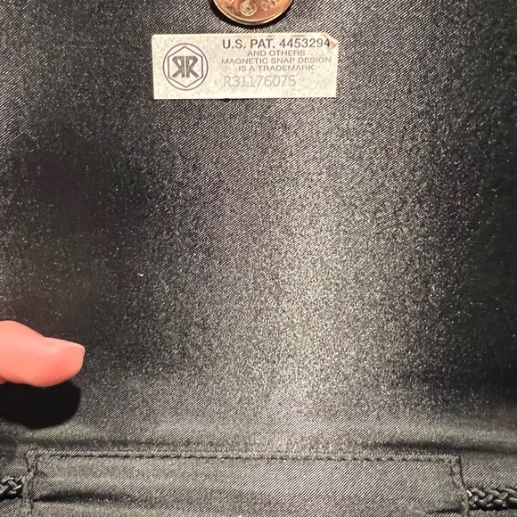 Indeed Beaded Small Clutch Strap Purse Black  Maroon Velour - Picture 7 of 8